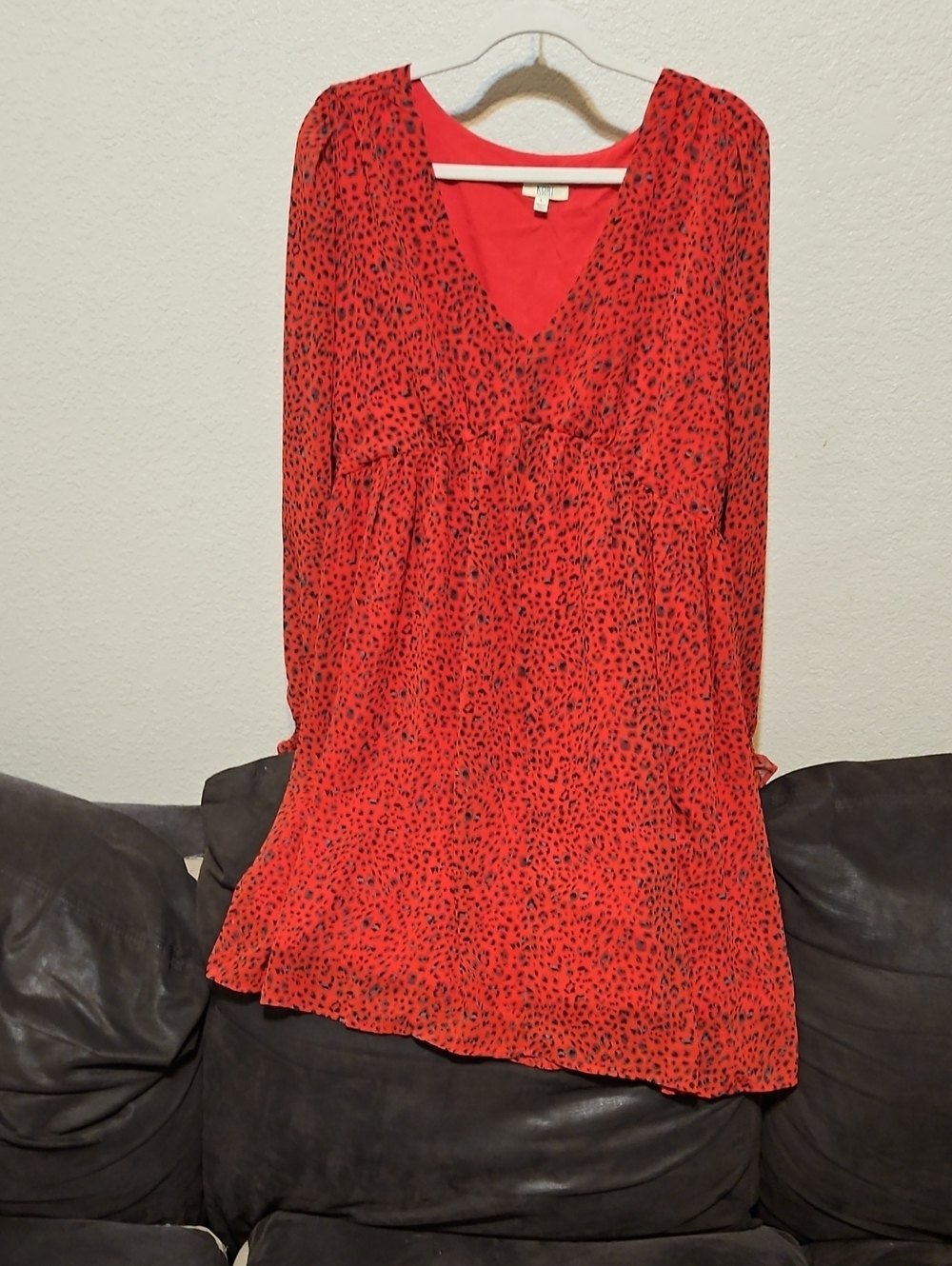 Kori Red Leopard Print V-Neck Tunic